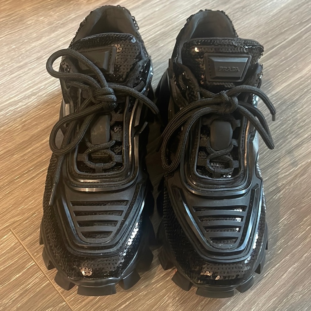 Prada Thunder Sequin Lug Sole Sneakers